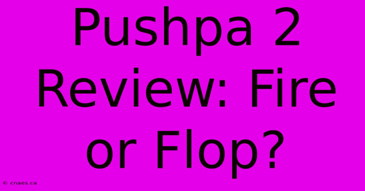 Pushpa 2 Review: Fire Or Flop?