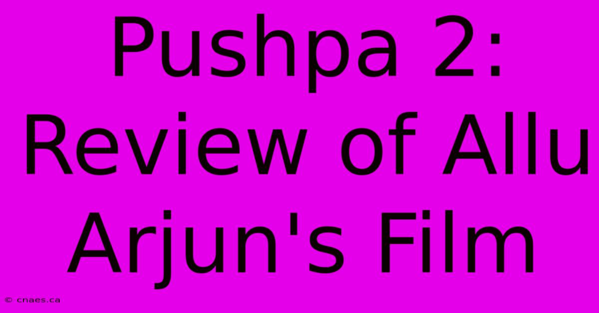 Pushpa 2: Review Of Allu Arjun's Film