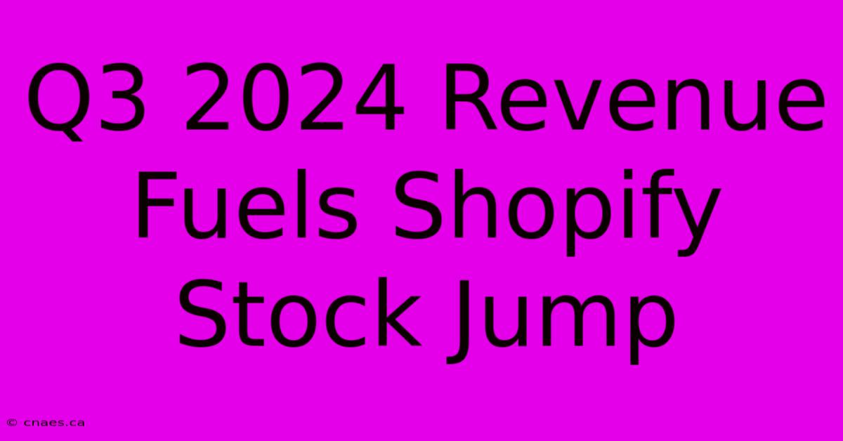 Q3 2024 Revenue Fuels Shopify Stock Jump 