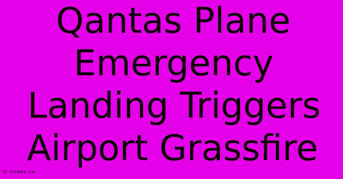 Qantas Plane Emergency Landing Triggers Airport Grassfire