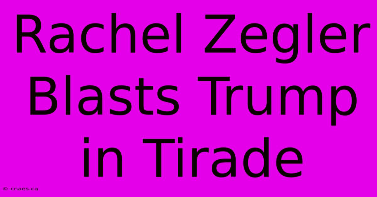 Rachel Zegler Blasts Trump In Tirade