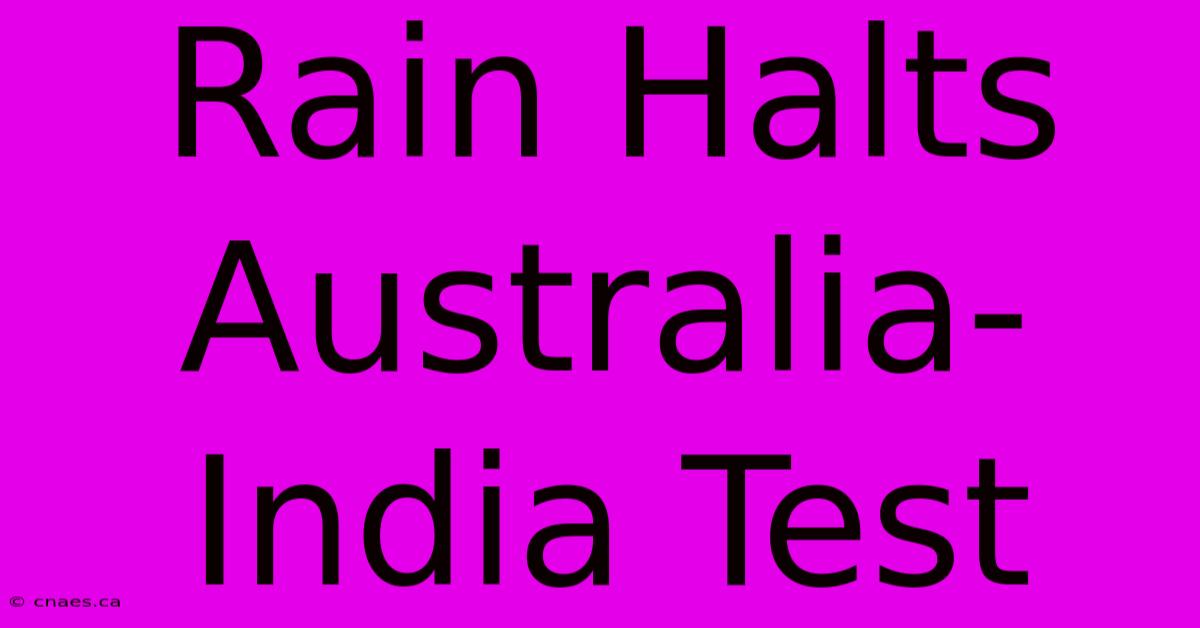 Rain Halts Australia-India Test