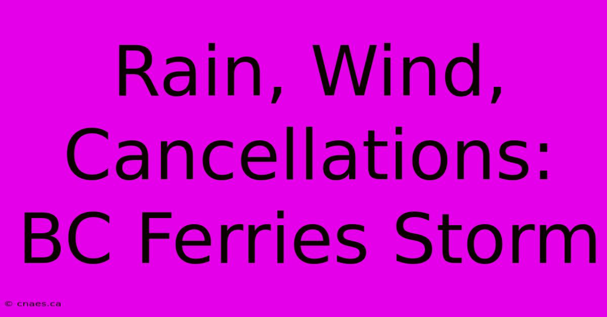 Rain, Wind, Cancellations: BC Ferries Storm