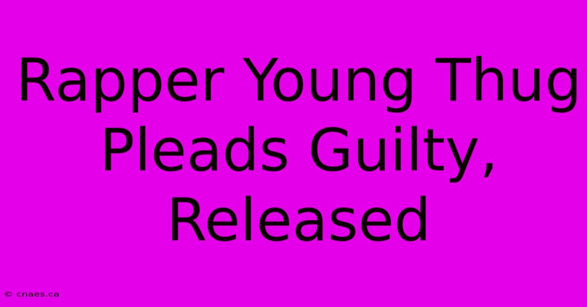 Rapper Young Thug Pleads Guilty, Released