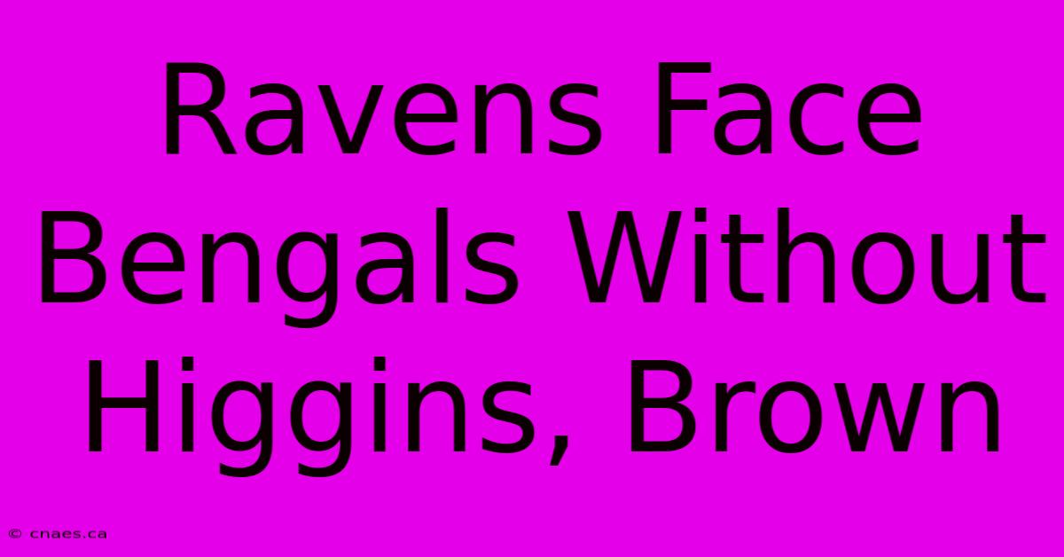 Ravens Face Bengals Without Higgins, Brown