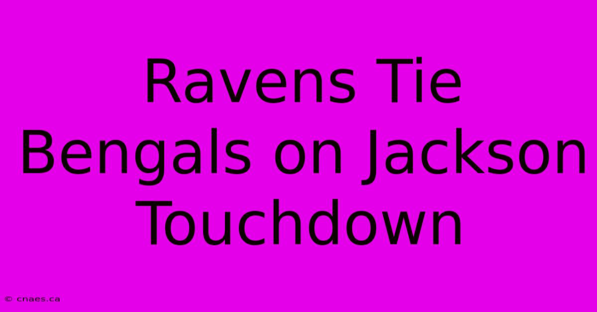 Ravens Tie Bengals On Jackson Touchdown