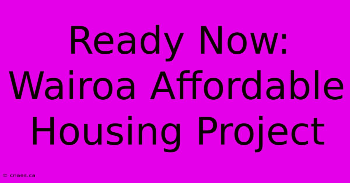 Ready Now: Wairoa Affordable Housing Project