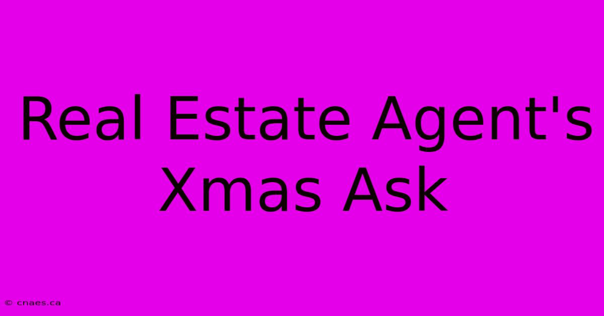 Real Estate Agent's Xmas Ask