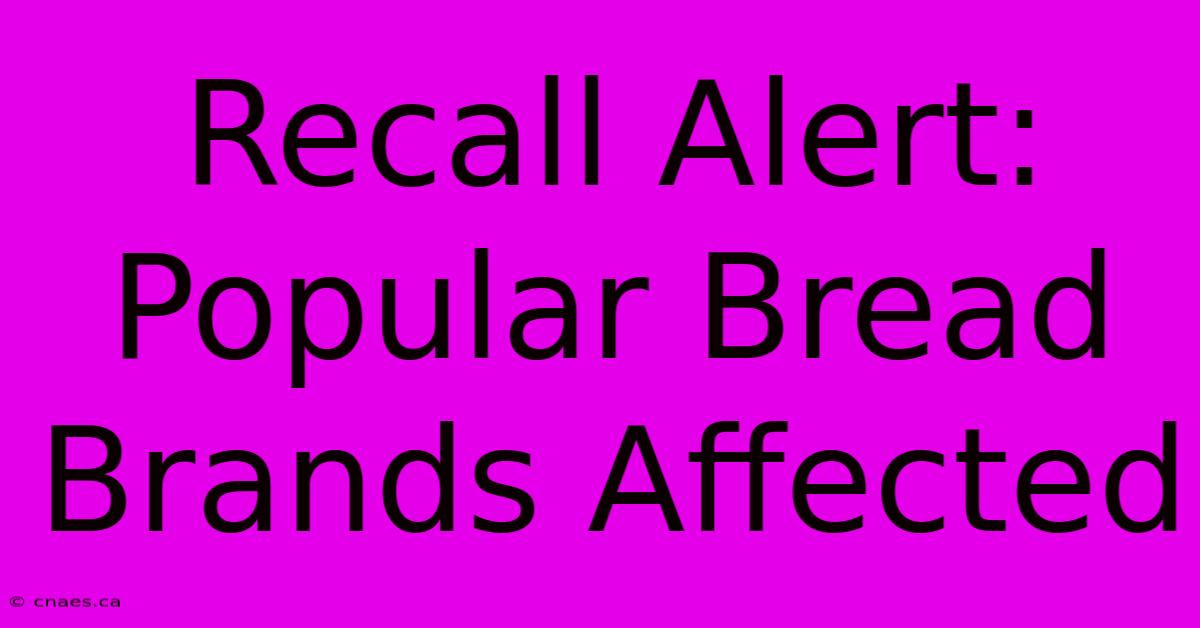 Recall Alert: Popular Bread Brands Affected 