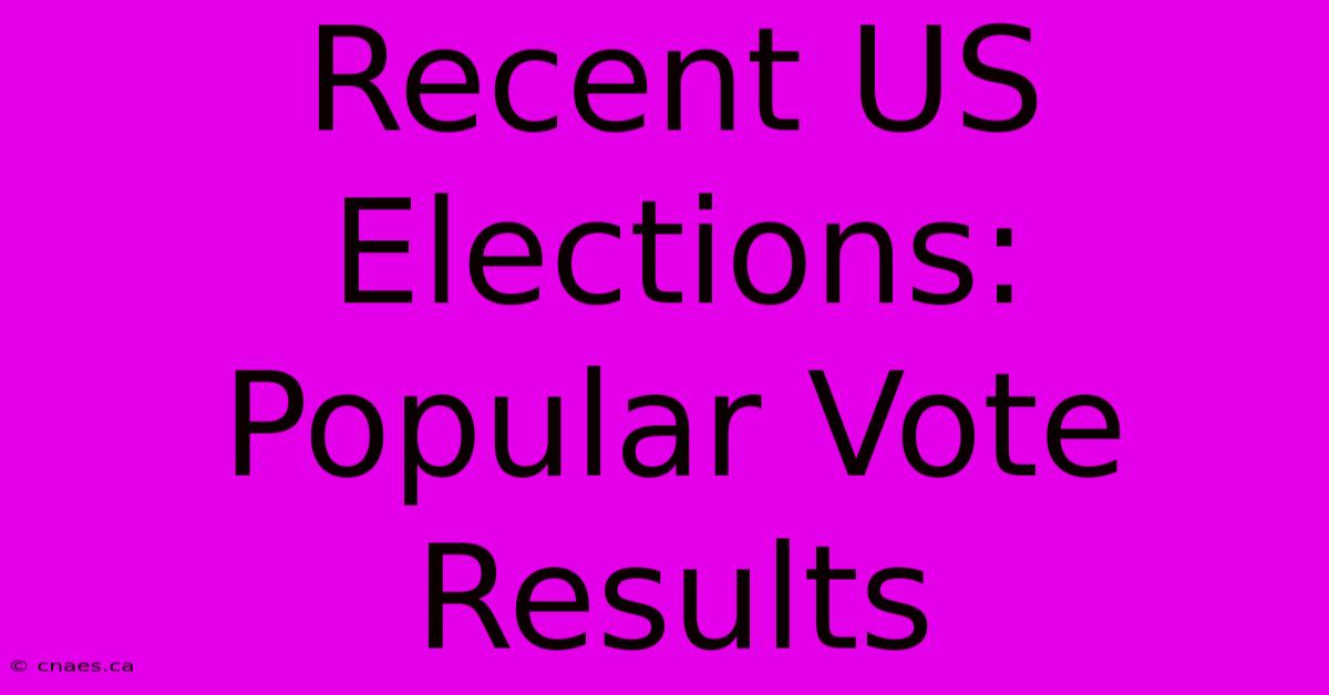 Recent US Elections: Popular Vote Results