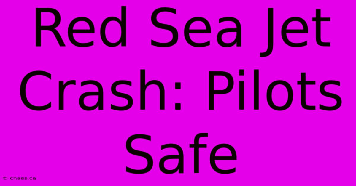 Red Sea Jet Crash: Pilots Safe