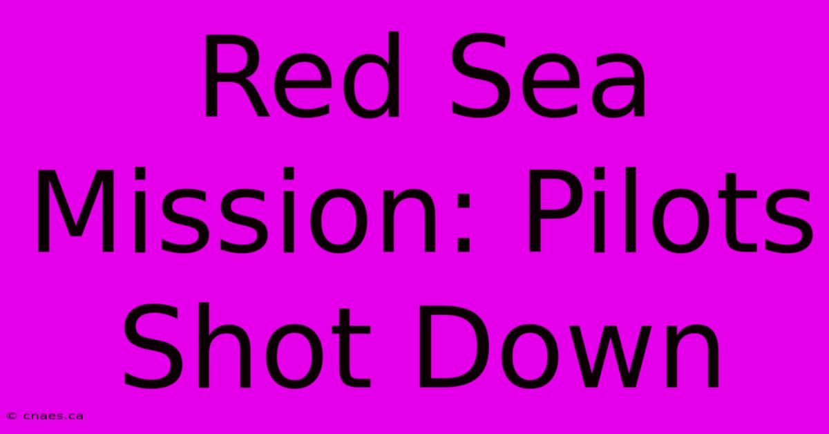 Red Sea Mission: Pilots Shot Down