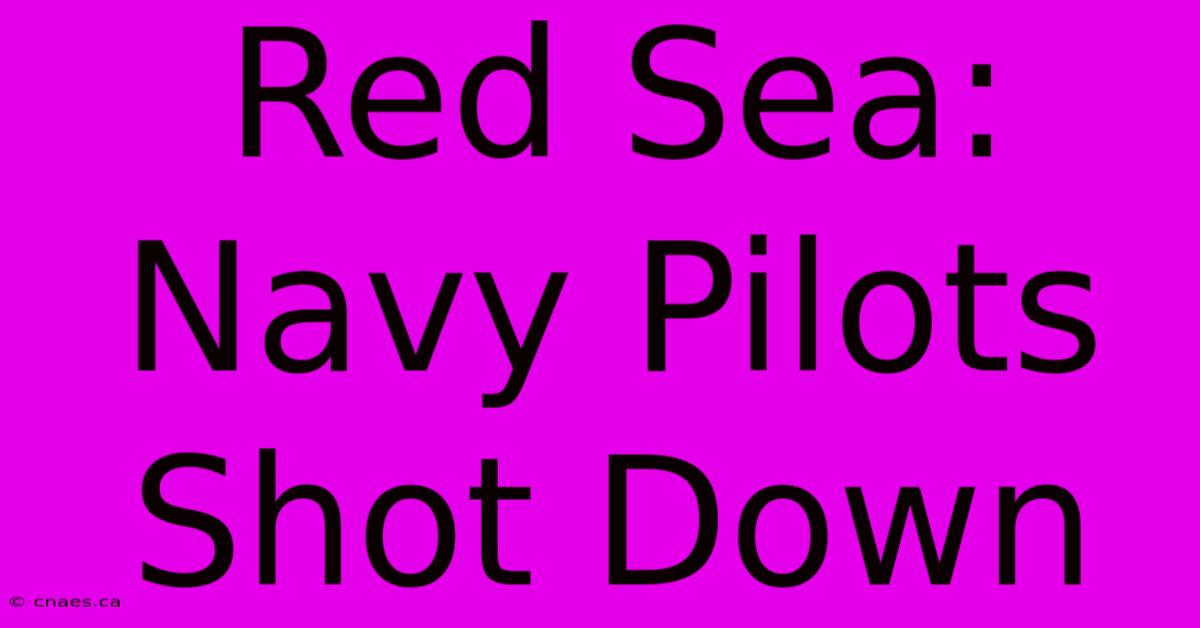 Red Sea: Navy Pilots Shot Down