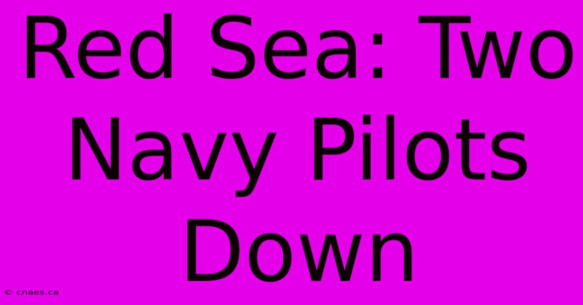 Red Sea: Two Navy Pilots Down