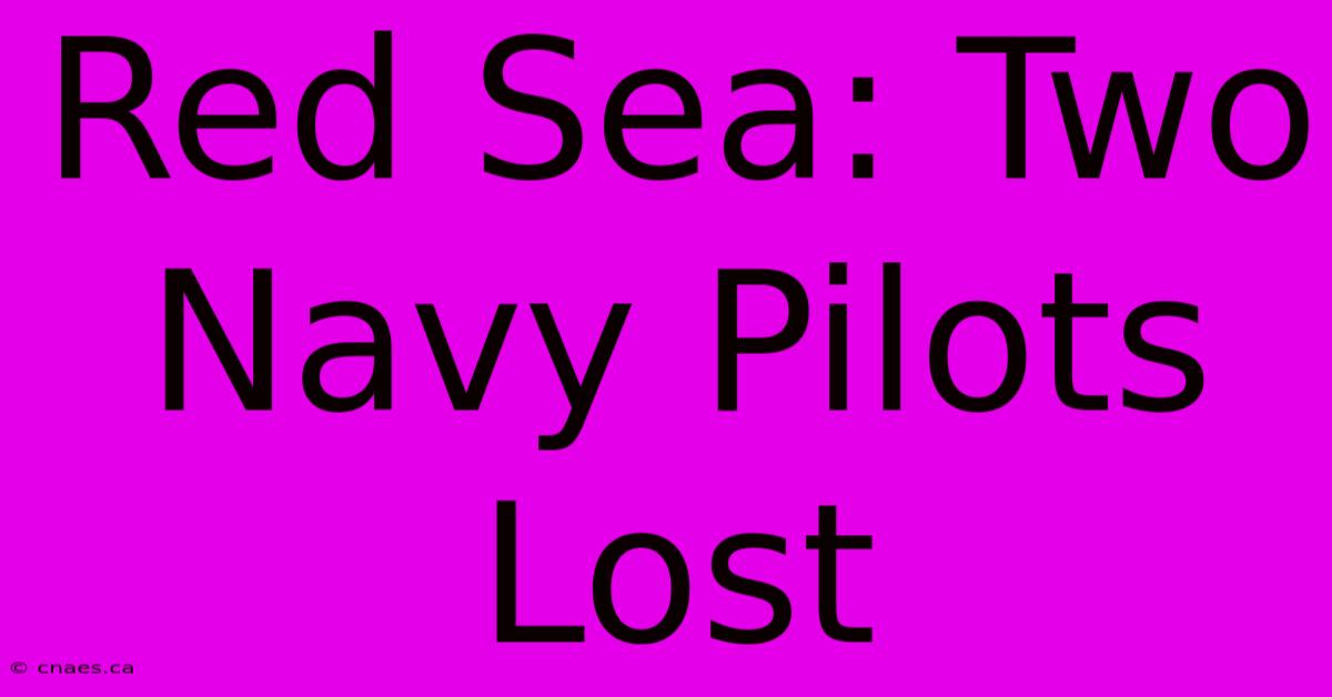 Red Sea: Two Navy Pilots Lost