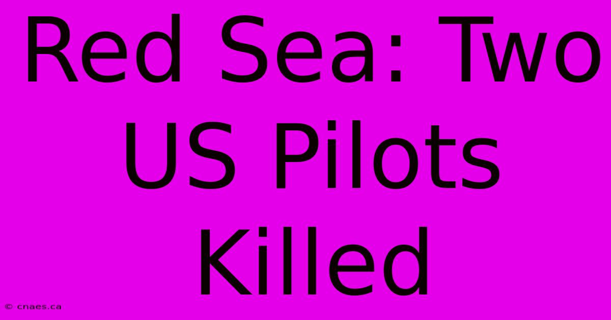 Red Sea: Two US Pilots Killed