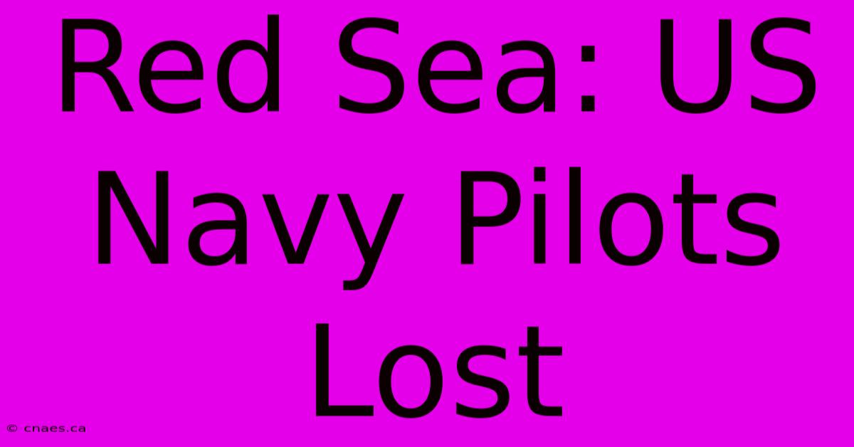 Red Sea: US Navy Pilots Lost