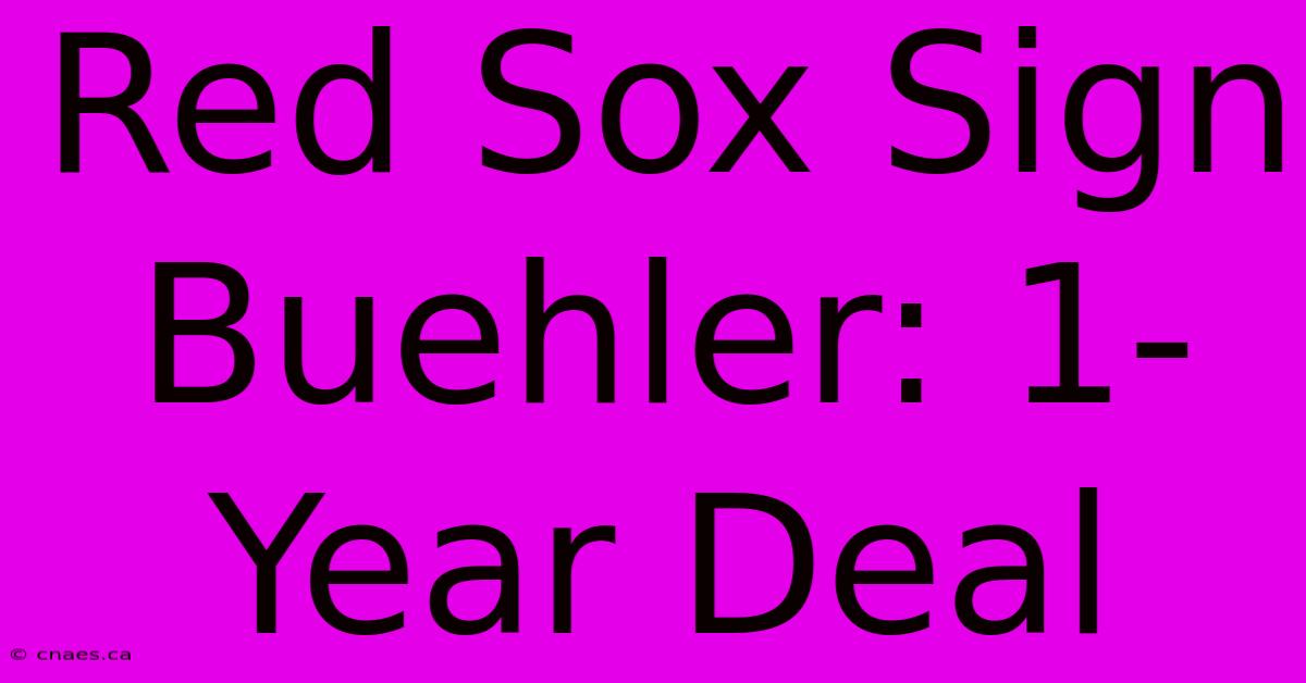 Red Sox Sign Buehler: 1-Year Deal