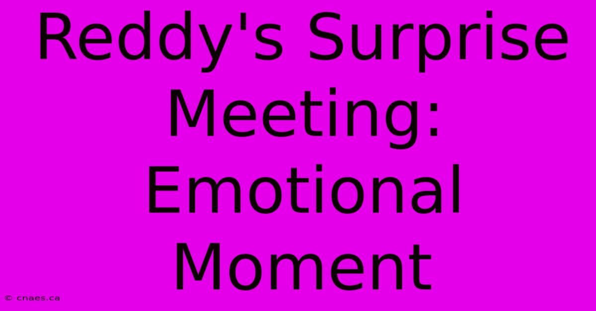 Reddy's Surprise Meeting: Emotional Moment