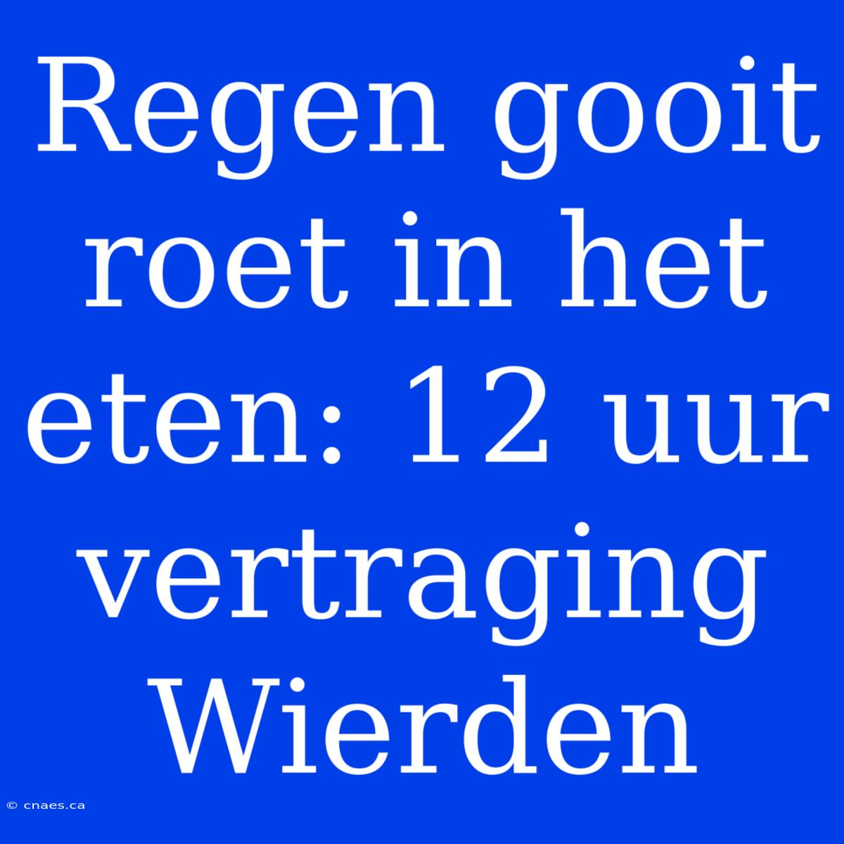 Regen Gooit Roet In Het Eten: 12 Uur Vertraging Wierden