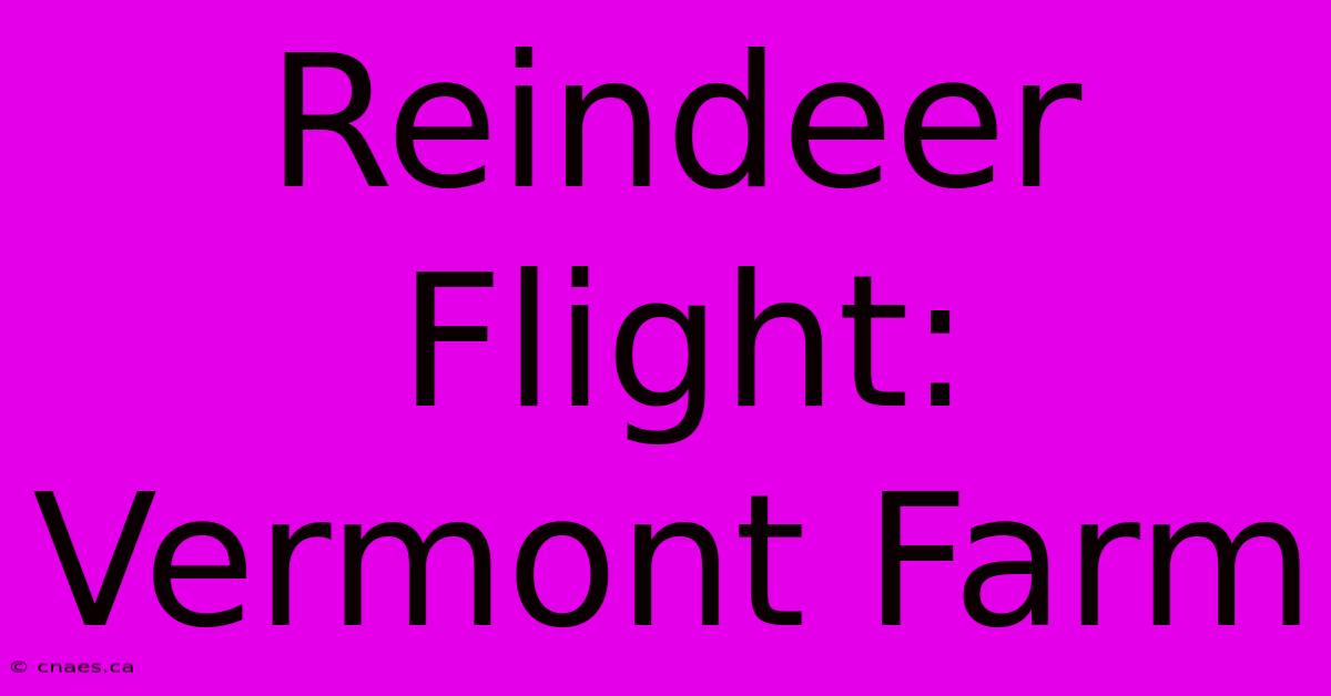 Reindeer Flight: Vermont Farm