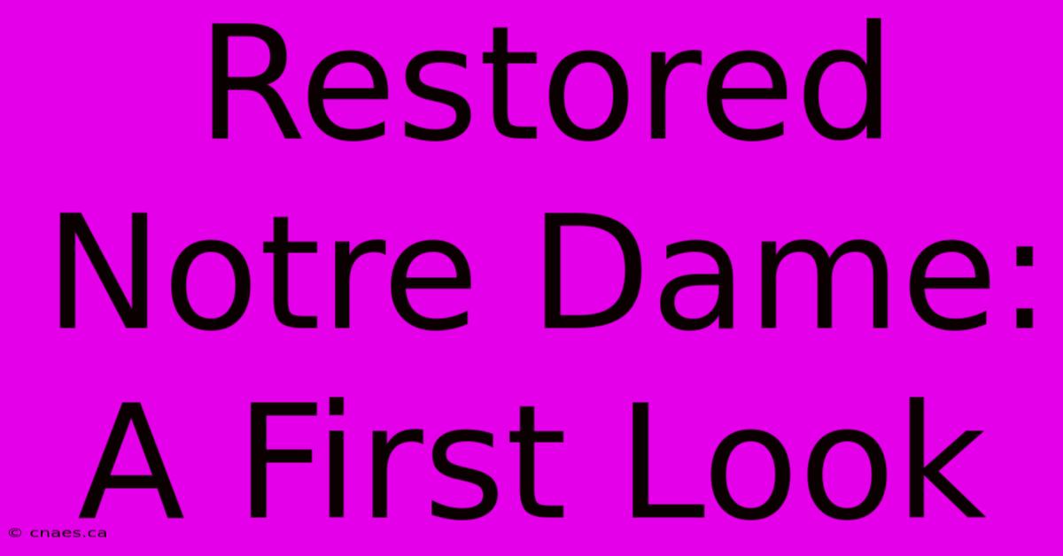 Restored Notre Dame: A First Look