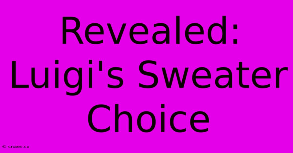 Revealed: Luigi's Sweater Choice