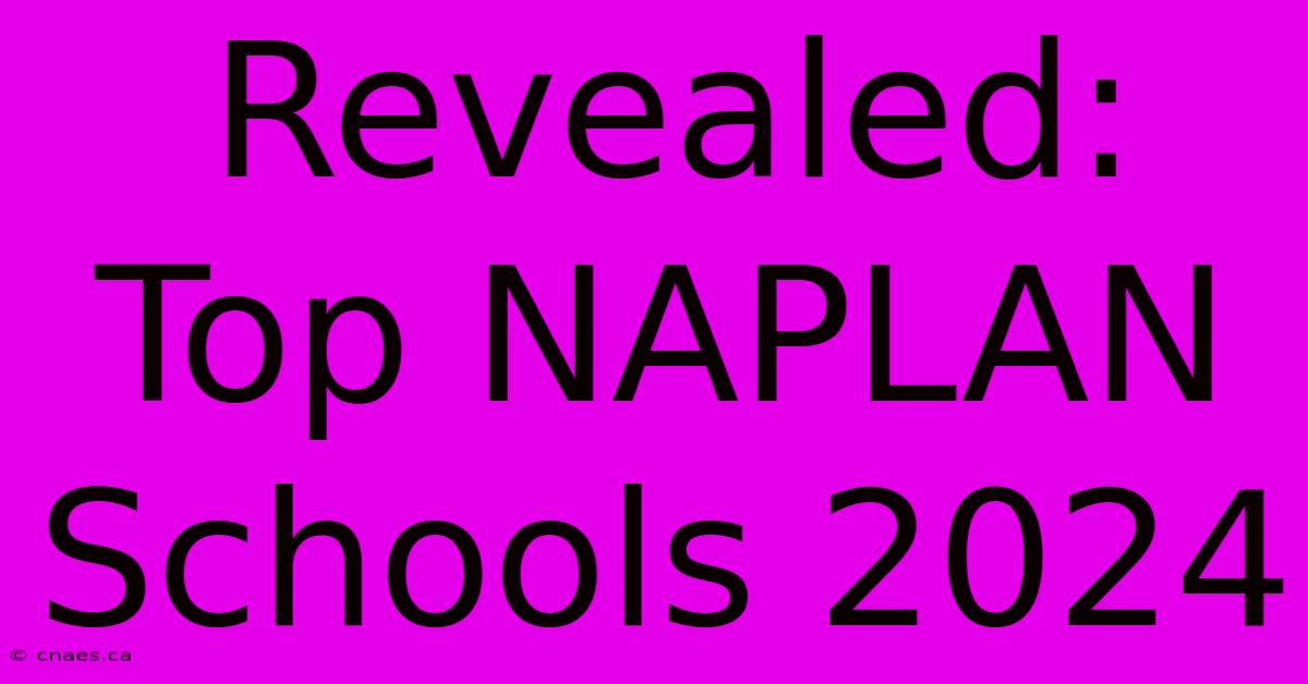 Revealed: Top NAPLAN Schools 2024