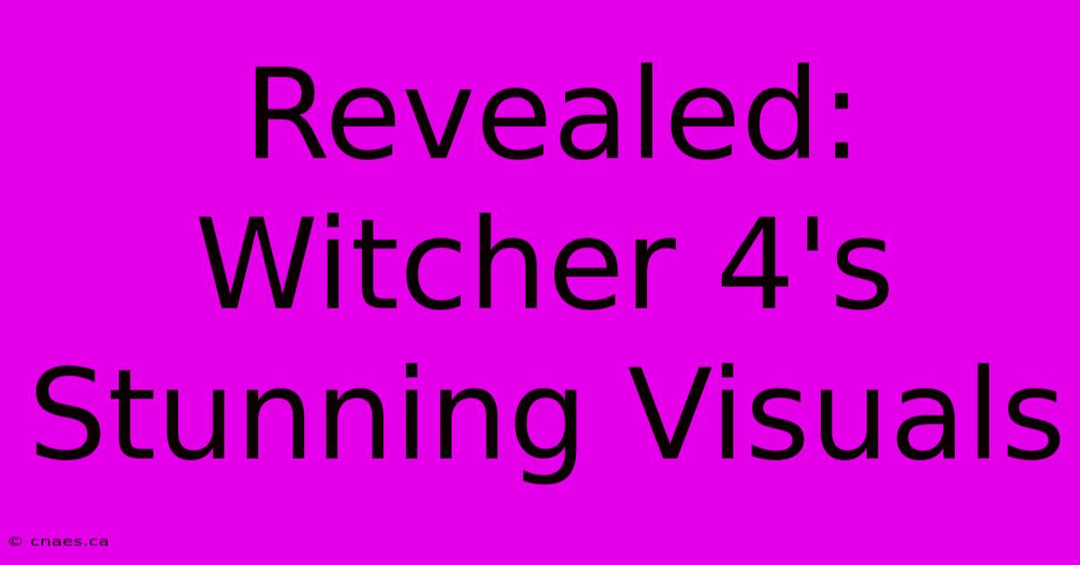 Revealed: Witcher 4's Stunning Visuals