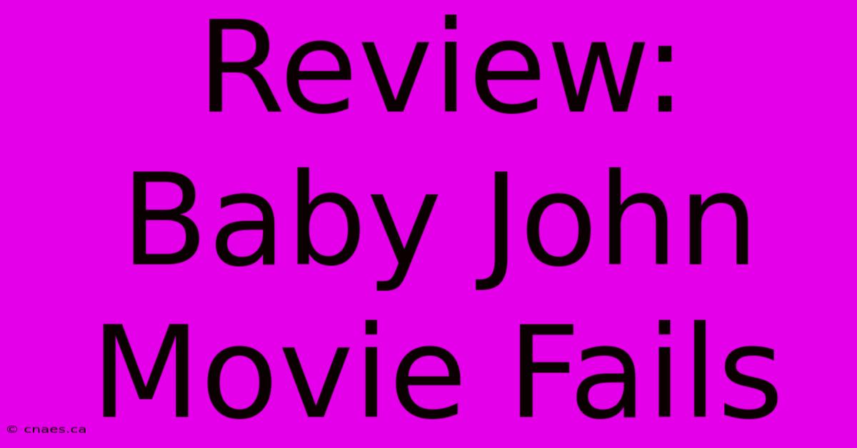 Review: Baby John Movie Fails