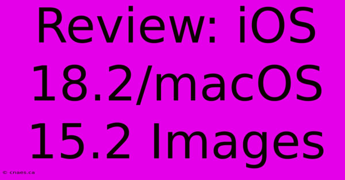 Review: IOS 18.2/macOS 15.2 Images