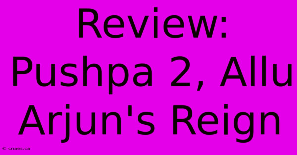 Review: Pushpa 2, Allu Arjun's Reign