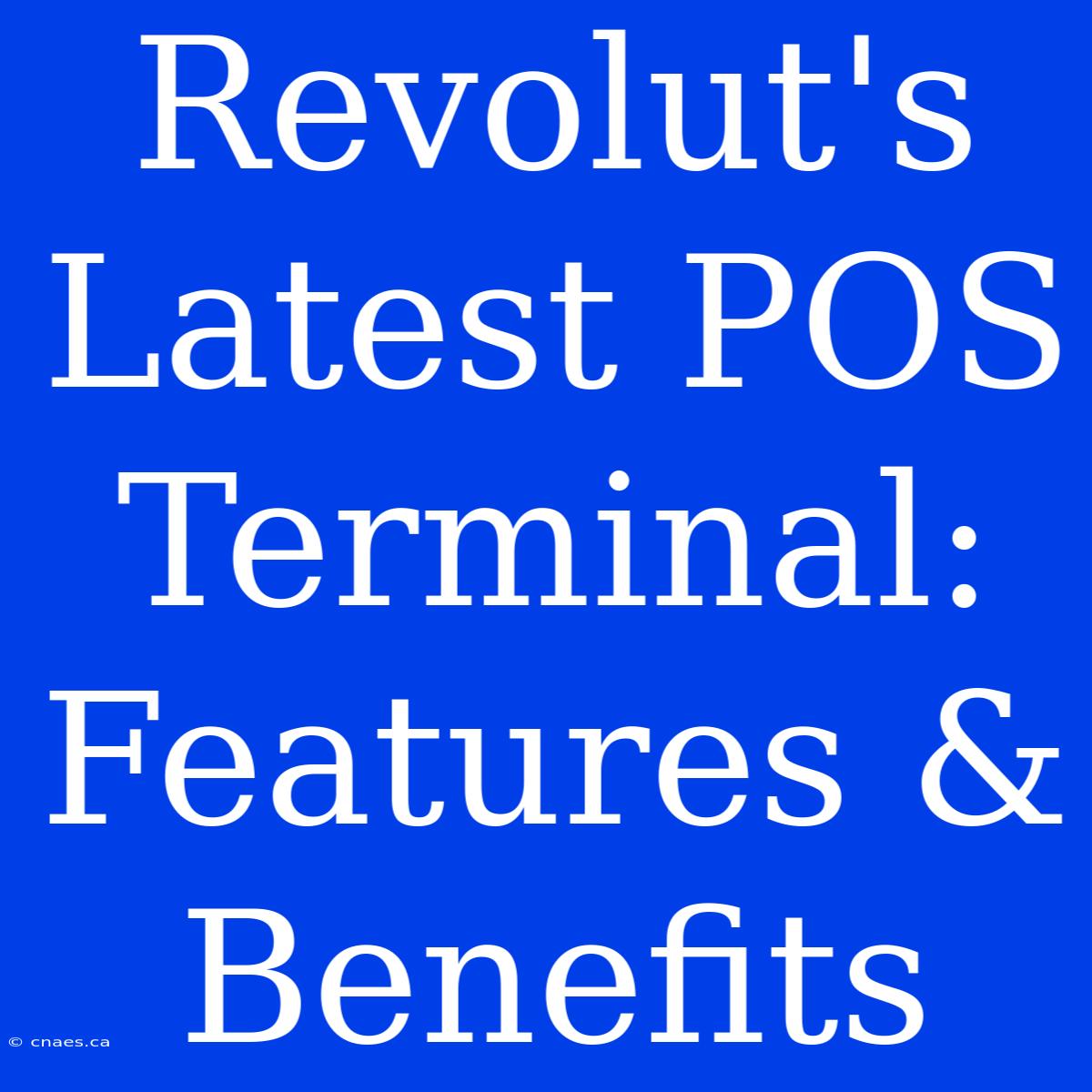 Revolut's Latest POS Terminal: Features & Benefits