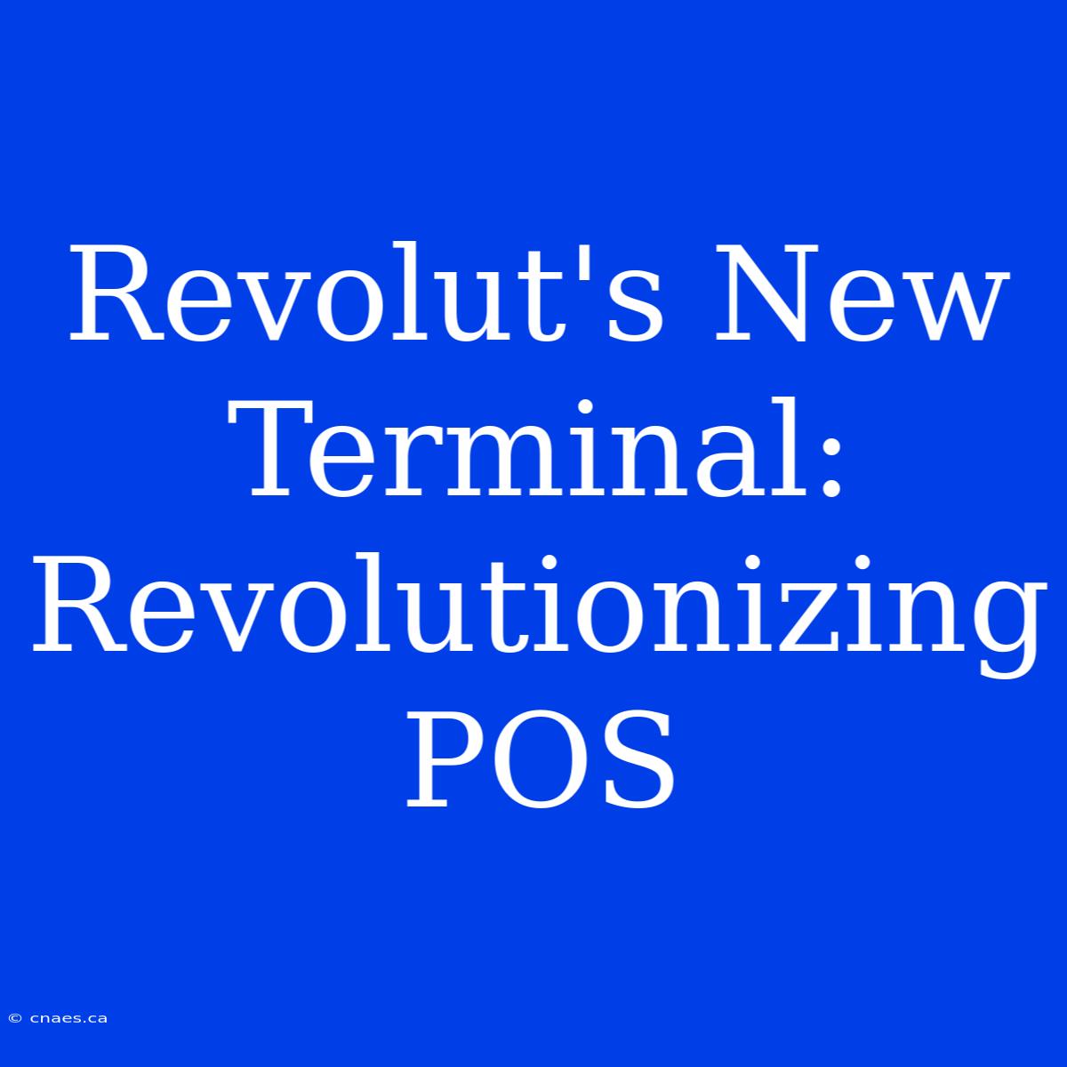 Revolut's New Terminal: Revolutionizing POS