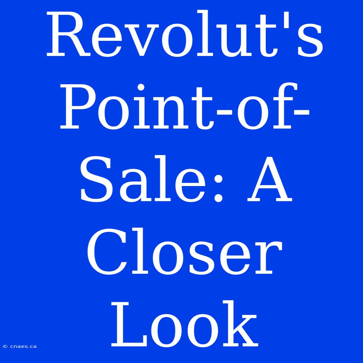 Revolut's Point-of-Sale: A Closer Look