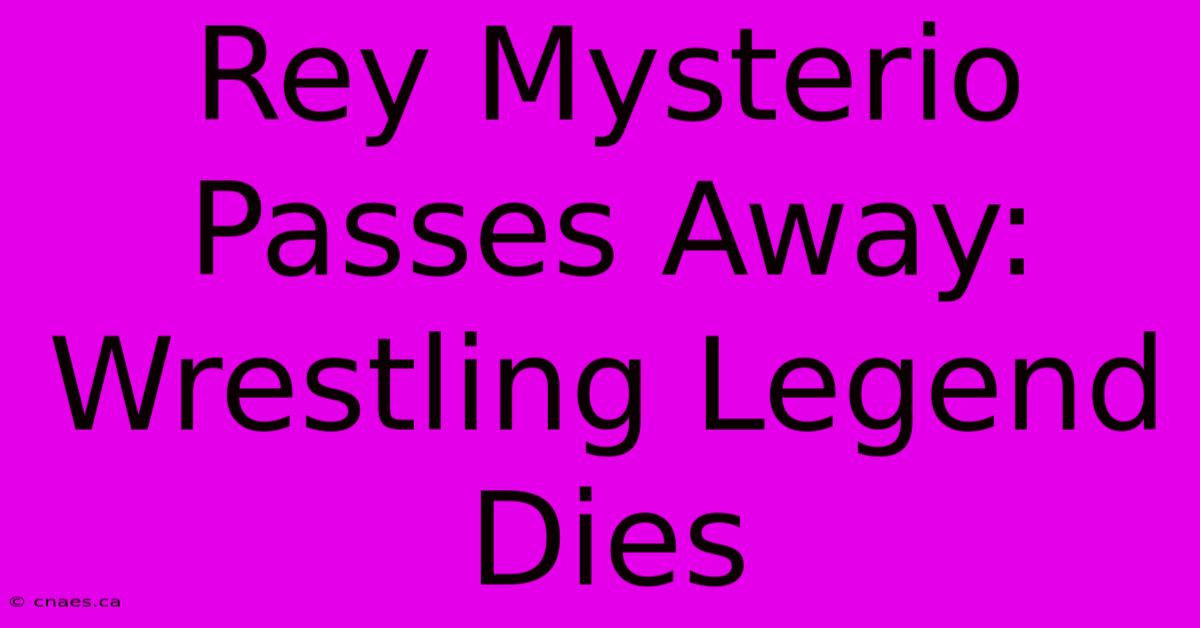 Rey Mysterio Passes Away: Wrestling Legend Dies