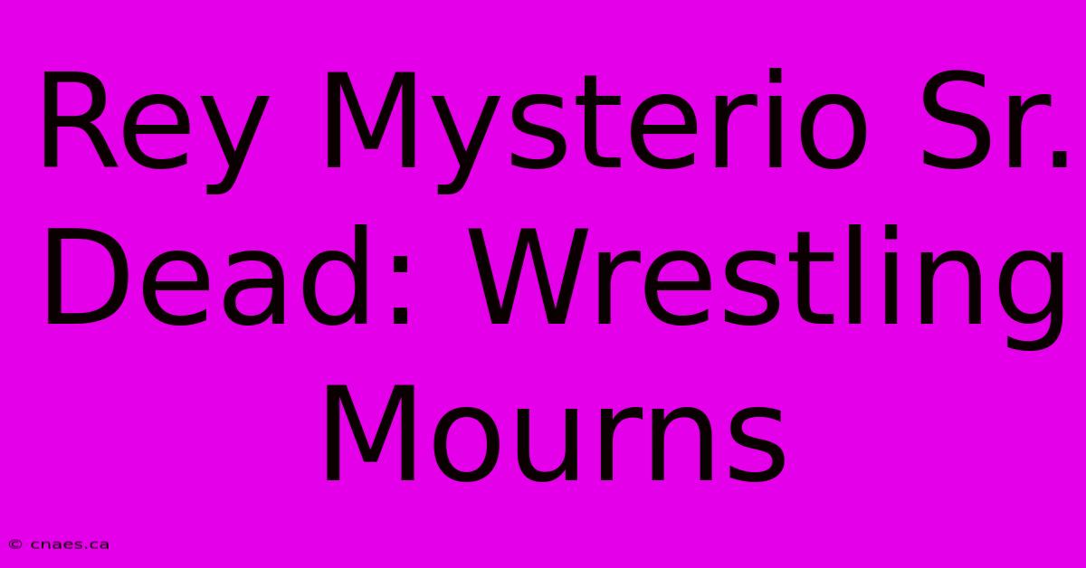 Rey Mysterio Sr. Dead: Wrestling Mourns