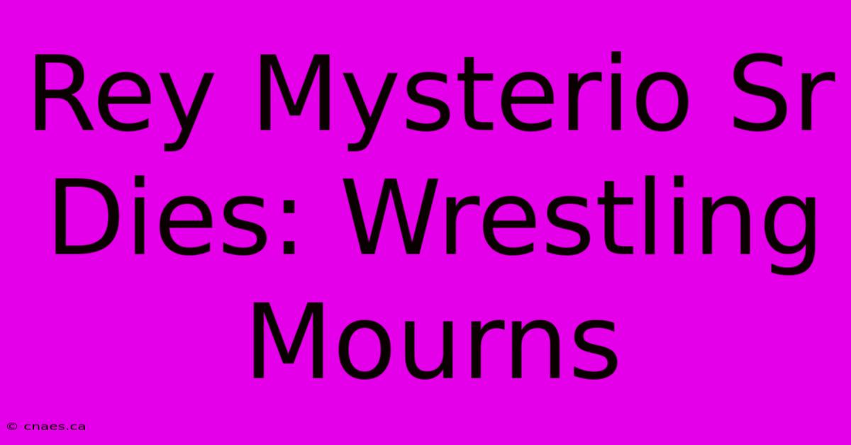 Rey Mysterio Sr Dies: Wrestling Mourns