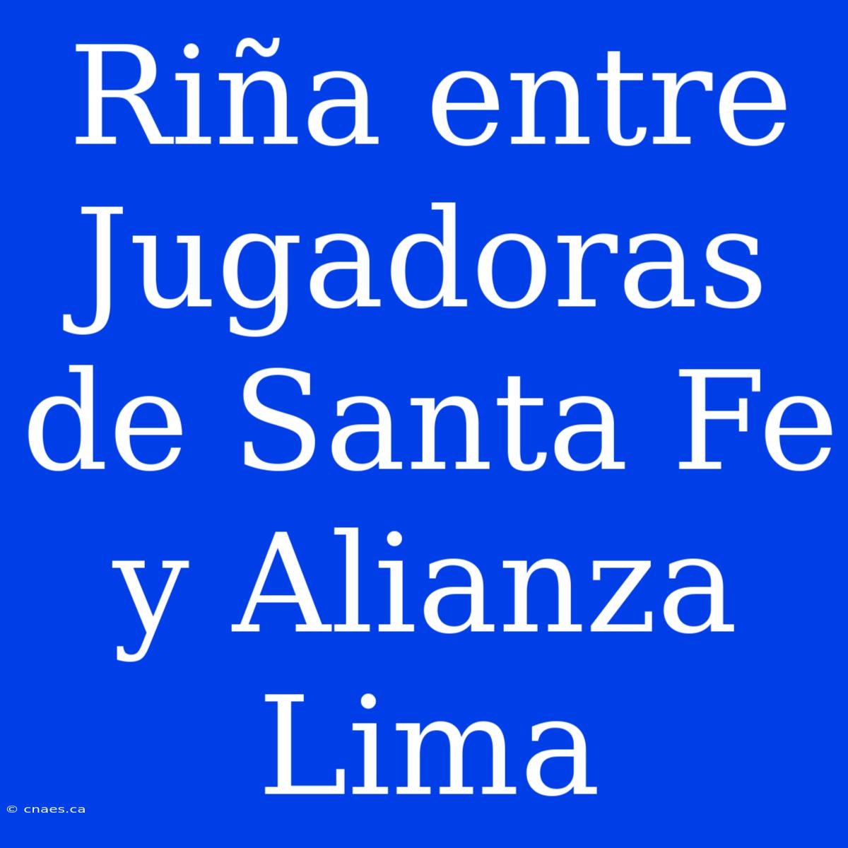 Riña Entre Jugadoras De Santa Fe Y Alianza Lima