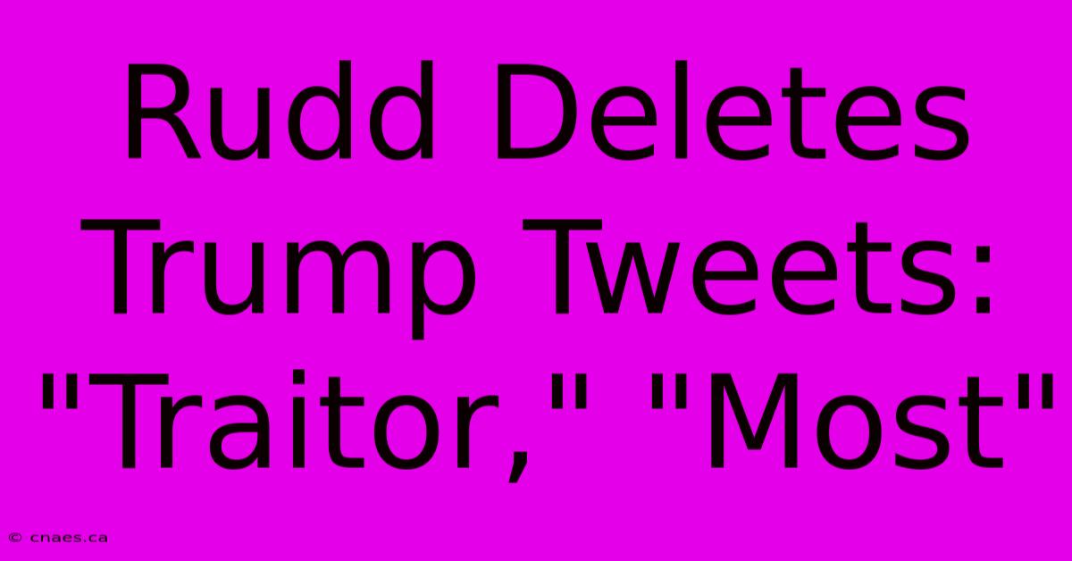 Rudd Deletes Trump Tweets: 