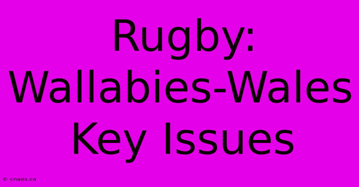 Rugby: Wallabies-Wales Key Issues