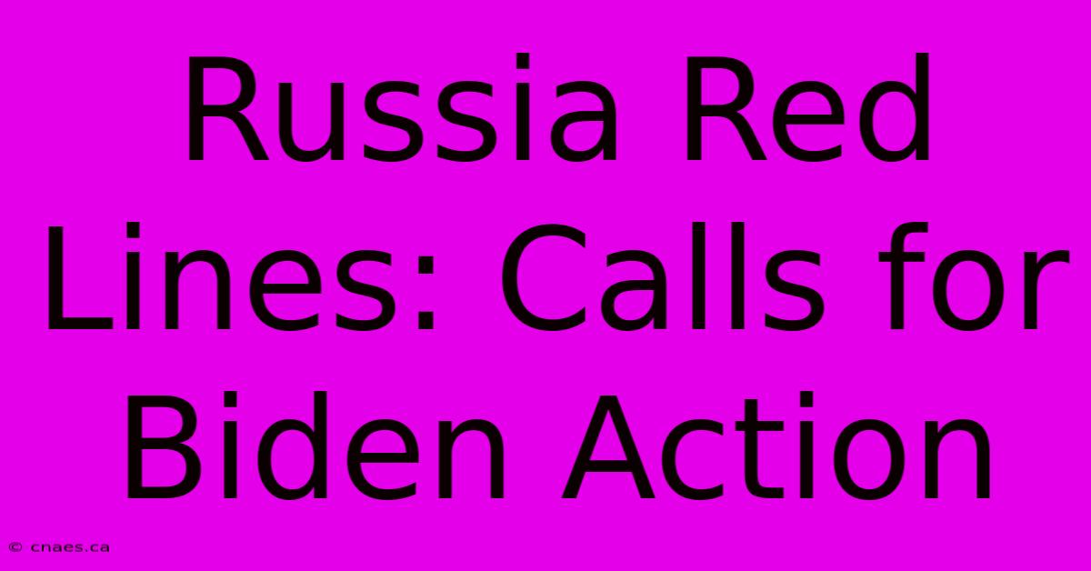 Russia Red Lines: Calls For Biden Action