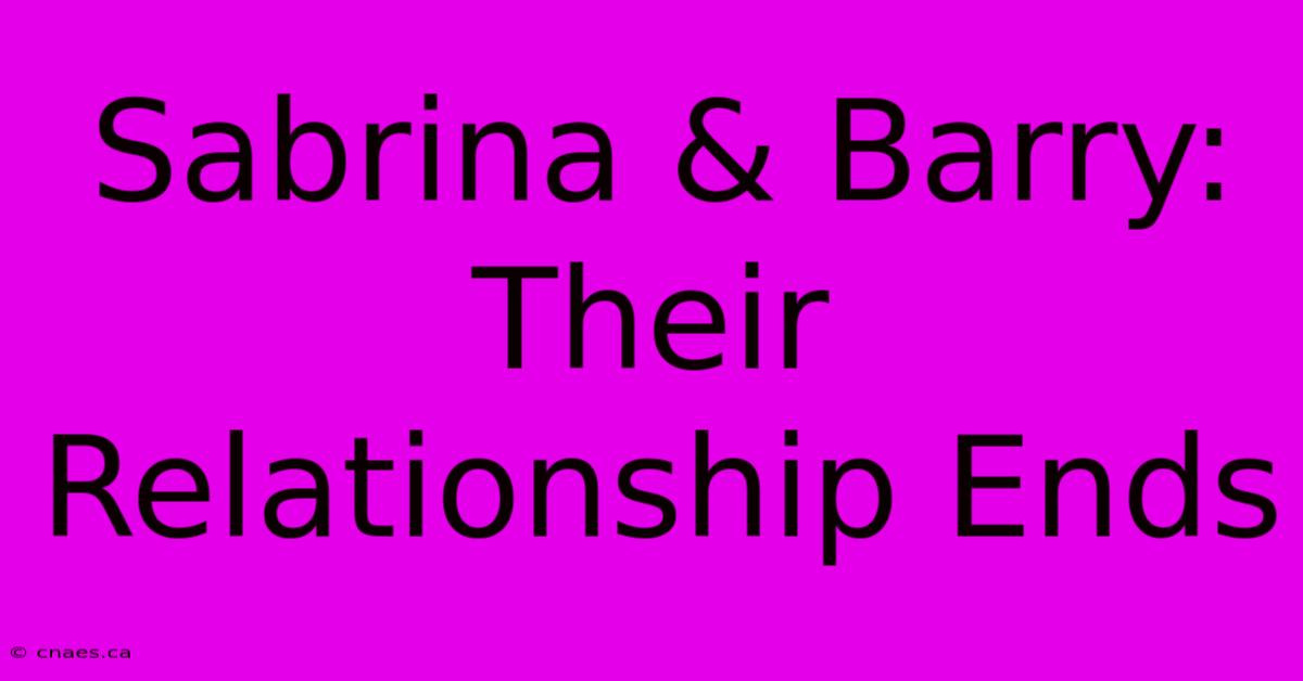 Sabrina & Barry: Their Relationship Ends