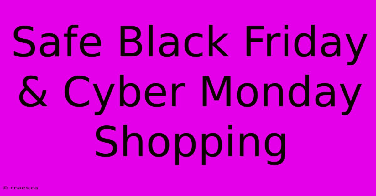 Safe Black Friday & Cyber Monday Shopping