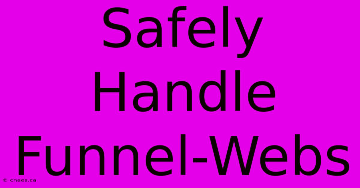 Safely Handle Funnel-Webs