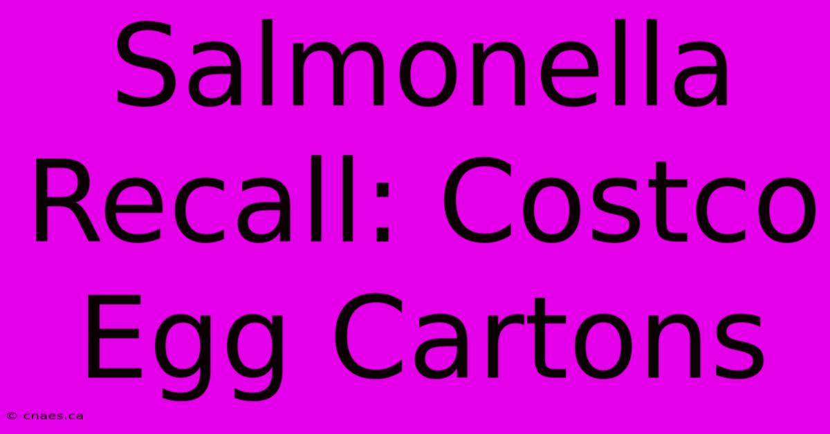 Salmonella Recall: Costco Egg Cartons