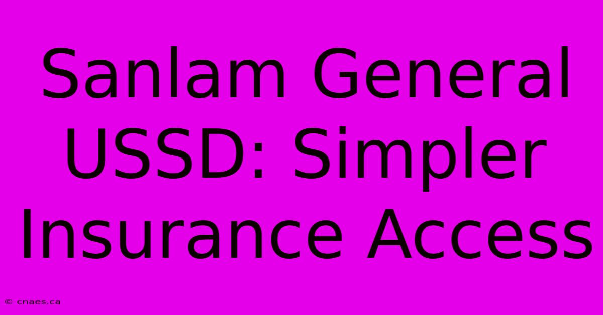 Sanlam General USSD: Simpler Insurance Access 