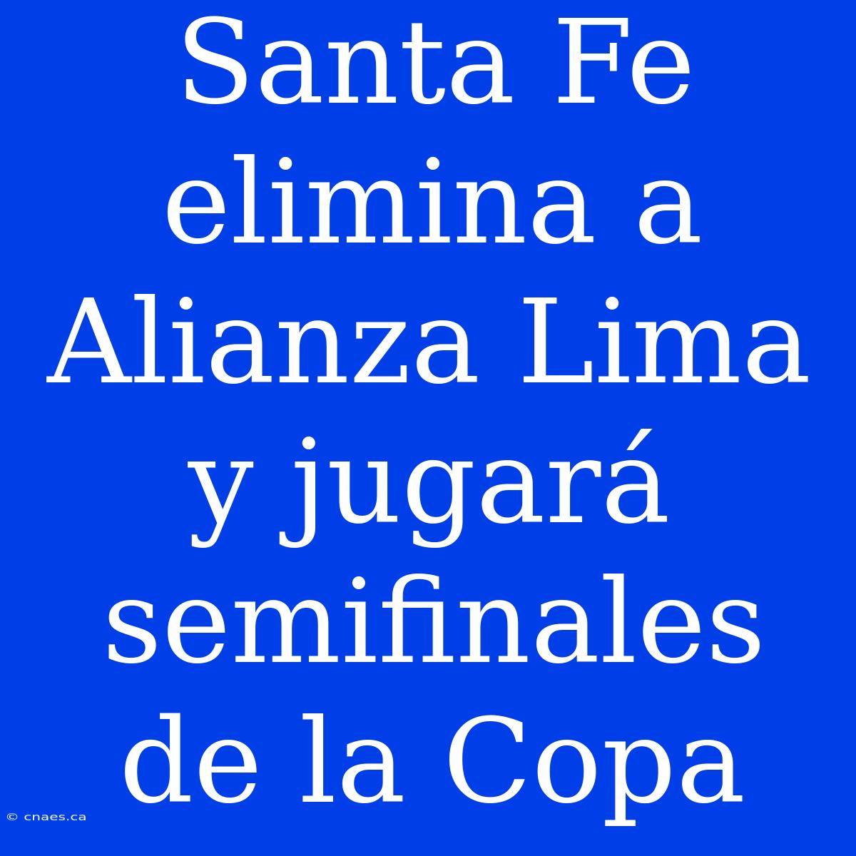 Santa Fe Elimina A Alianza Lima Y Jugará Semifinales De La Copa