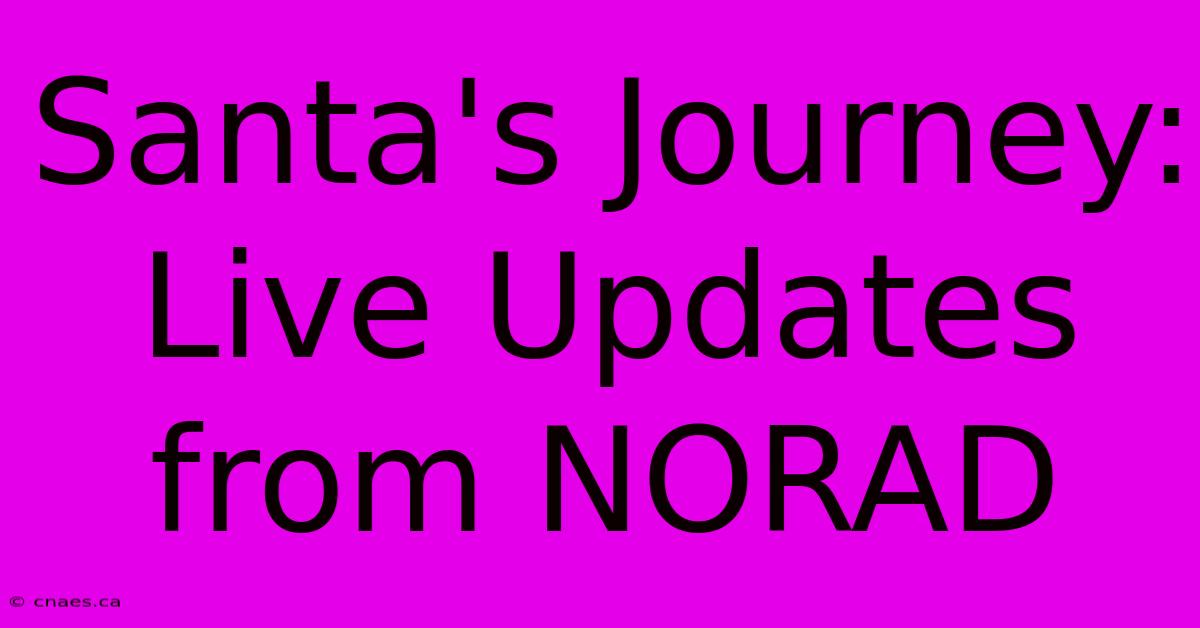 Santa's Journey: Live Updates From NORAD