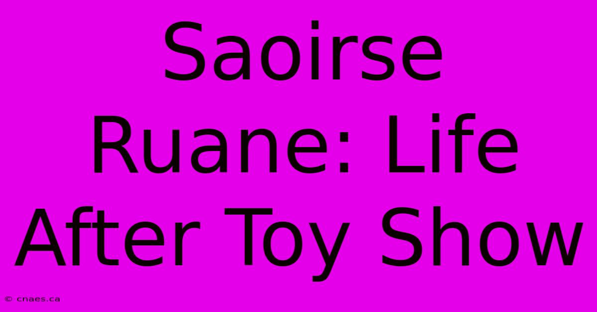 Saoirse Ruane: Life After Toy Show